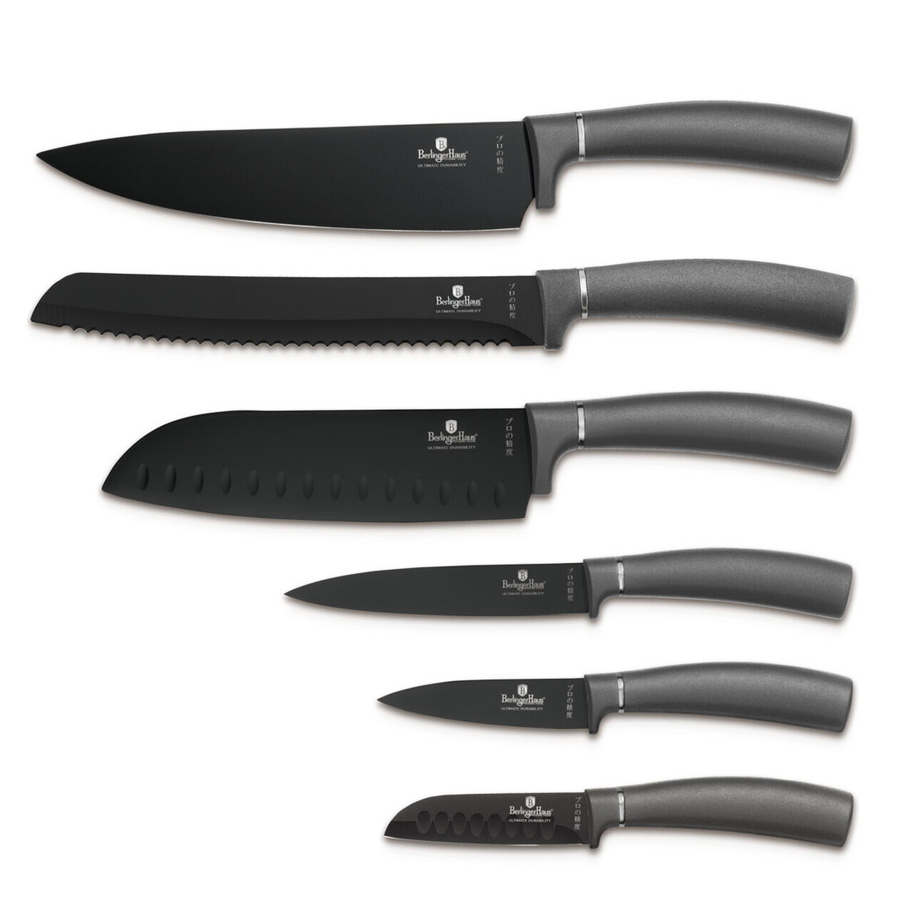 Set 6 cutite Berlinger Haus, Anthracite, inox, antracit mat/negru - imagine 7
